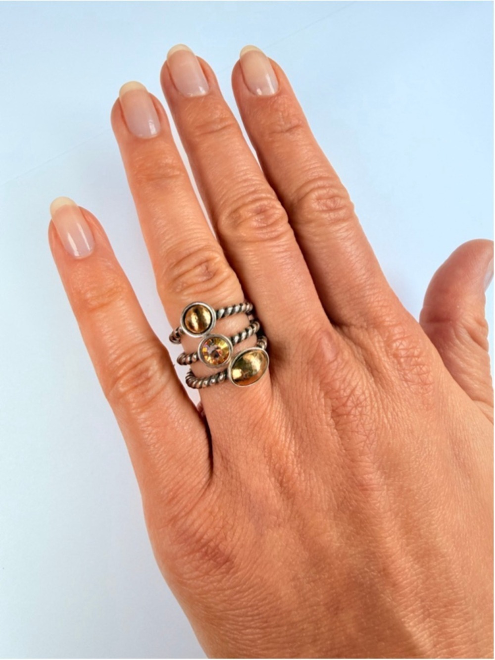 Brighton Monte Carlo Palu Gold & Silver Triple 3 Set Stacking Cable Rings - Picture 3 of 7